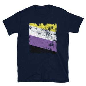 Nonbinary Flag - Distressed LGBT+ T-Shirt