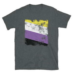 Nonbinary Flag - Distressed LGBT+ T-Shirt
