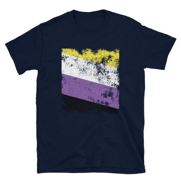 Nonbinary Flag - Distressed LGBT+ T-Shirt