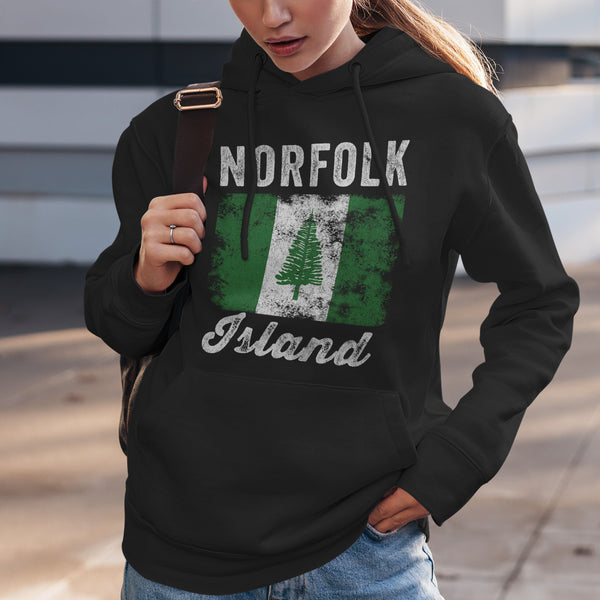 Norfolk Island Flag Distressed Hoodie