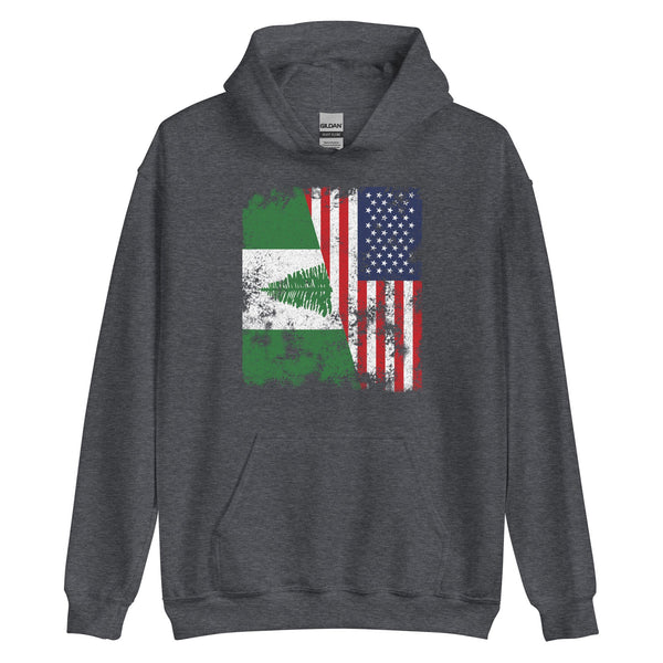 Norfolk Island USA Flag - Half American Hoodie