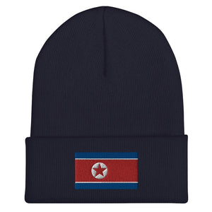 North Korea Flag Beanie - Embroidered Winter Hat