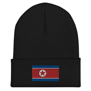 North Korea Flag Beanie - Embroidered Winter Hat