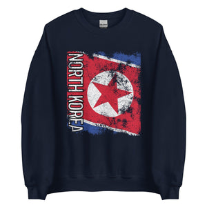 North Korea Flag - Distressed Flag Sweatshirt