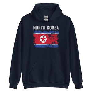North Korea Flag Distressed Hoodie
