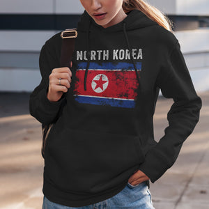 North Korea Flag Distressed Hoodie