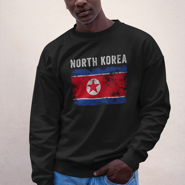 North Korea Flag Distressed Sweatshirt
