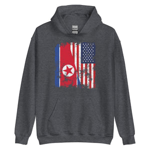 North Korea USA Flag - Half American Hoodie
