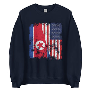 North Korea USA Flag - Half American Sweatshirt