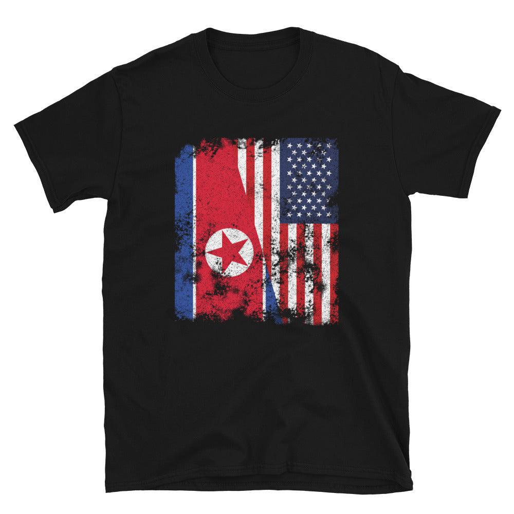 North Korea USA Flag - Half American T-Shirt