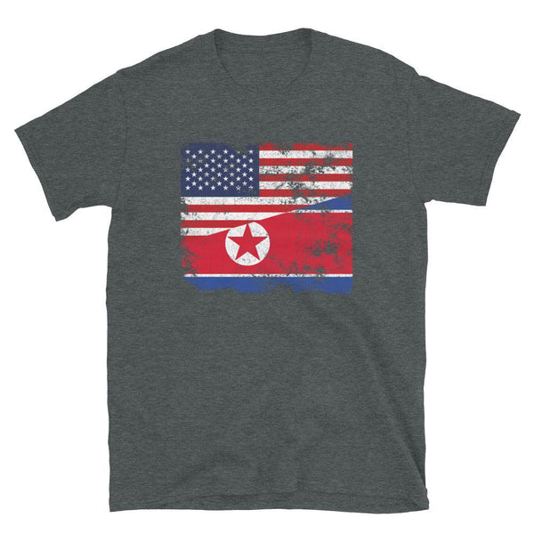 North Korea USA Flag T-Shirt