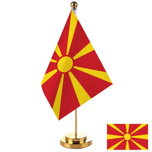 North Macedonia Desk Flag - Small Office Table Flag