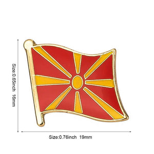 North Macedonia Flag Lapel Pin - Enamel Pin Flag