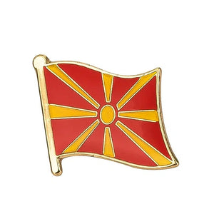 North Macedonia Flag Lapel Pin - Enamel Pin Flag