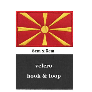 North Macedonia Flag Patch - Iron On/Hook & Loop Patch