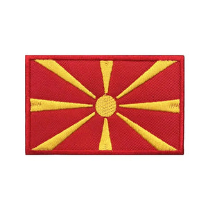 North Macedonia Flag Patch - Iron On/Hook & Loop Patch