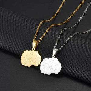 North Macedonia Map Necklace