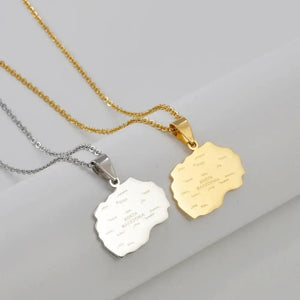 North Macedonia Map Necklace