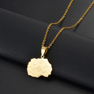 North Macedonia Map Necklace