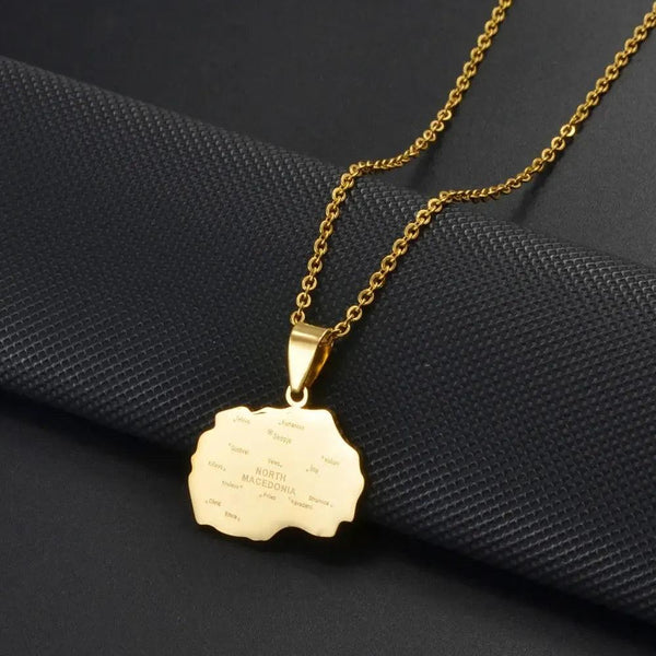 North Macedonia Map Necklace