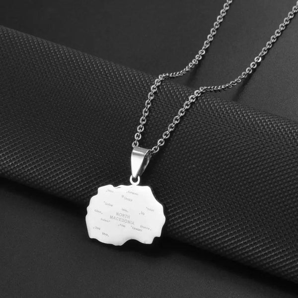 North Macedonia Map Necklace