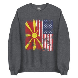 North Macedonia USA Flag - Half American Sweatshirt