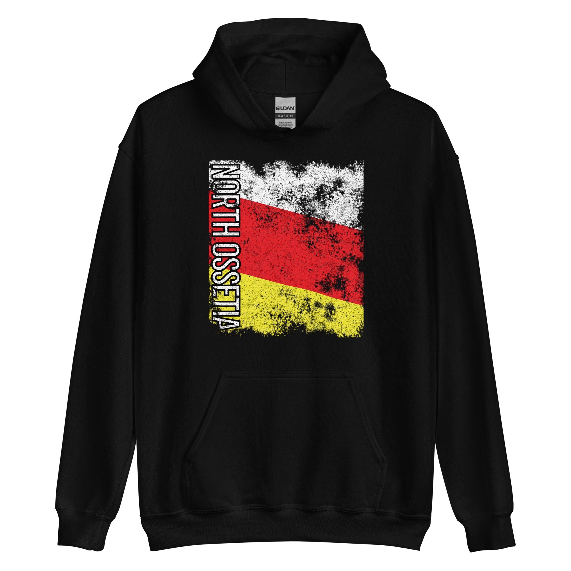 North Ossetia Flag - Distressed Flag Hoodie