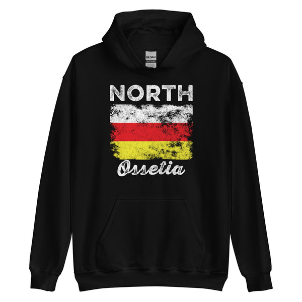 North Ossetia Flag Distressed Hoodie