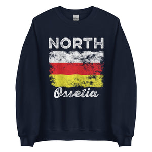North Ossetia Flag Distressed Sweatshirt