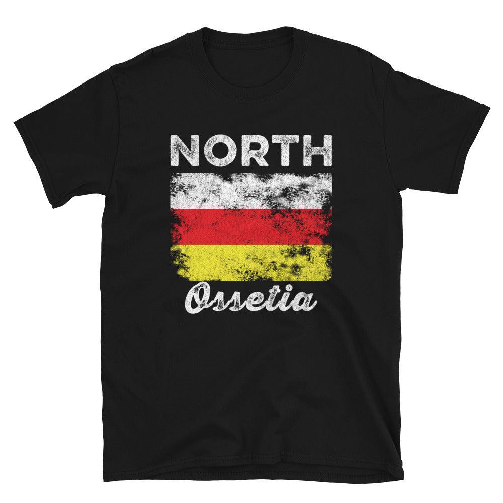 North Ossetia Flag Distressed T-Shirt