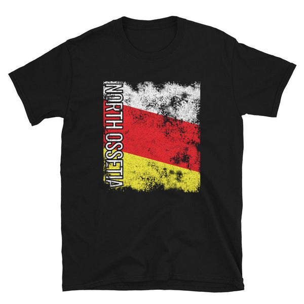North Ossetia Flag Distressed T-Shirt