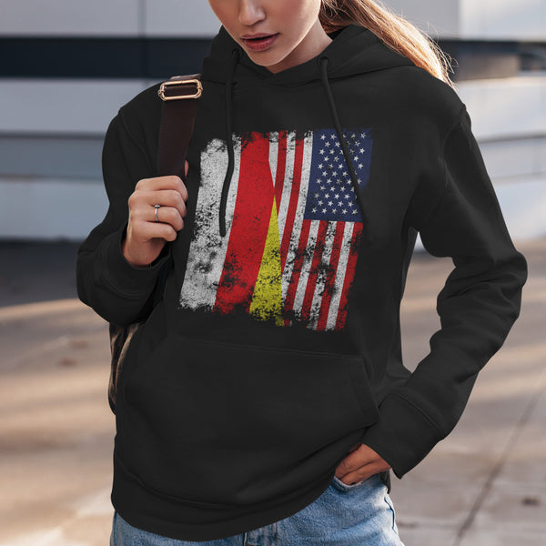 North Ossetia USA Flag - Half American Hoodie