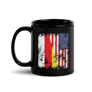 North Ossetia USA Flag - Half American Mug