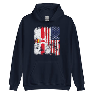 Northern Ireland USA Flag Half American Hoodie