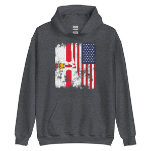 Northern Ireland USA Flag Half American Hoodie