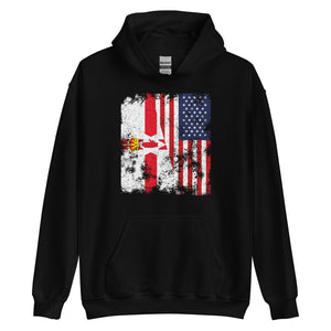 Northern Ireland USA Flag Half American Hoodie