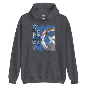 Northern Mariana Islands Flag - Distressed Flag Hoodie