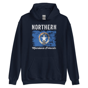 Northern Mariana Islands Flag Distressed Hoodie