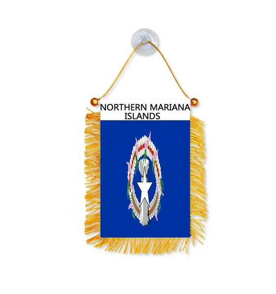 Northern Mariana Islands Hanging Flag for Car - Small Rearview Mirror Flag