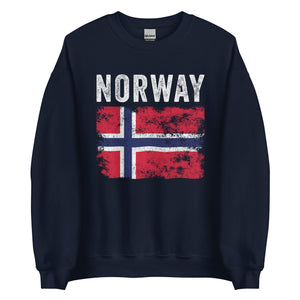 Norway Flag Distressed - Norwegian Flag Sweatshirt