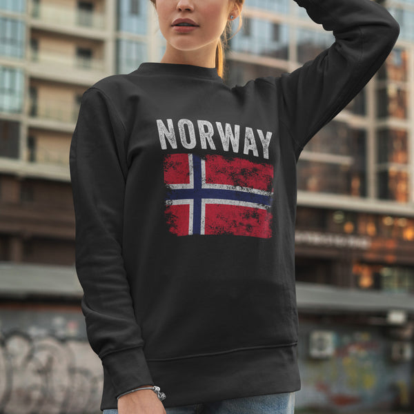 Norway Flag Distressed - Norwegian Flag Sweatshirt