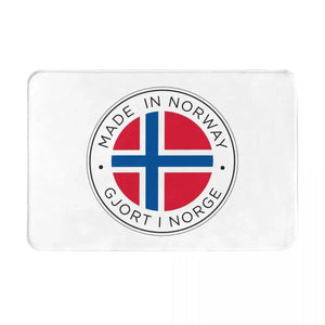 Norway Flag Doormat - Welcome Mat for Bath and Front Door