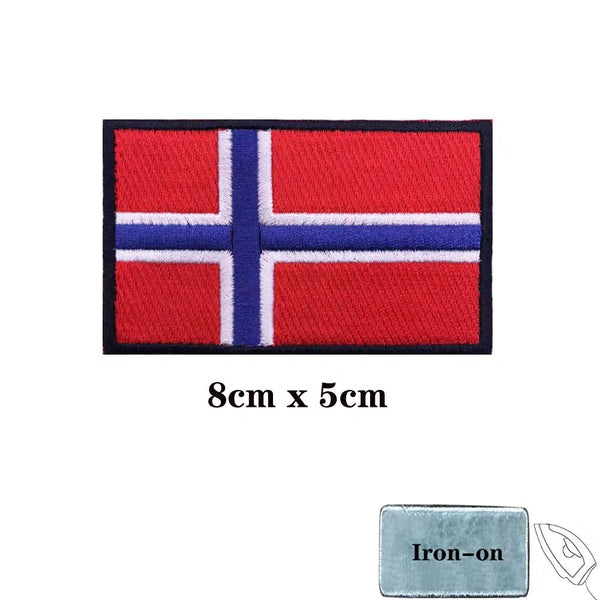 Norway Flag Patch - Iron On/Hook & Loop Patch