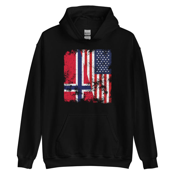 Norway USA Flag - Half American Hoodie