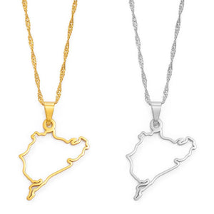 Nurburgring Map Necklace