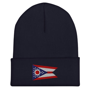 Ohio State Flag Beanie - Embroidered Winter Hat