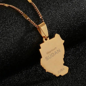 Old Sudan Map Necklace