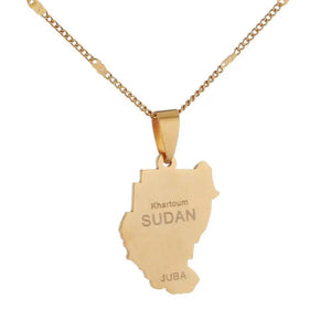 Old Sudan Map Necklace