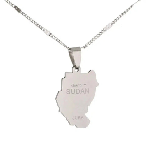 Old Sudan Map Necklace