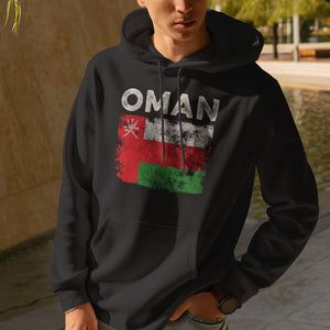 Oman Flag Distressed - Omani Flag Hoodie